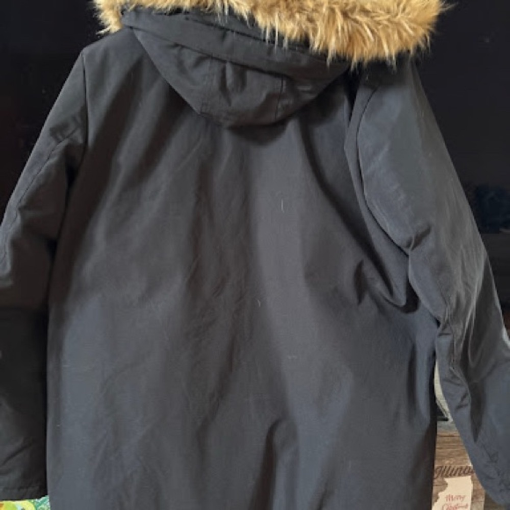 Club Room Men's Dark Puffer Jacket with Fur Trim - Picture 6 of 6
